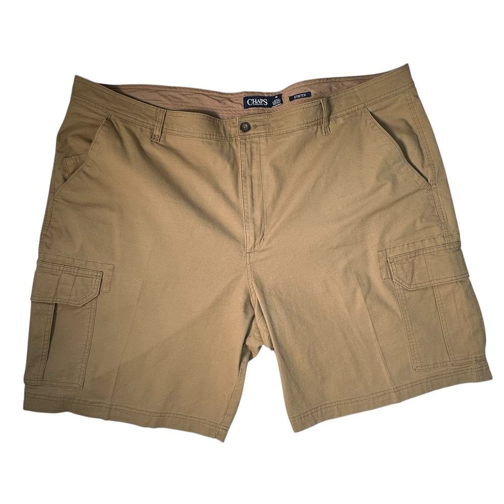 Chaps Big & Tall Cargo Stretch Shorts Men's Size 48 Khaki‎